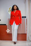 Blazer croisé rouge impérial